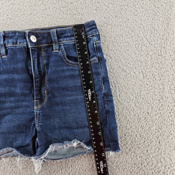 American Eagle Shorts Womens 2 Short Super High Rise Cut Off Distressed Denim - Picture 12 of 16